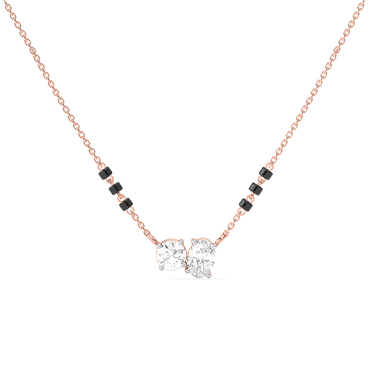 Oval & Round Diamond Mangalsutra Necklace