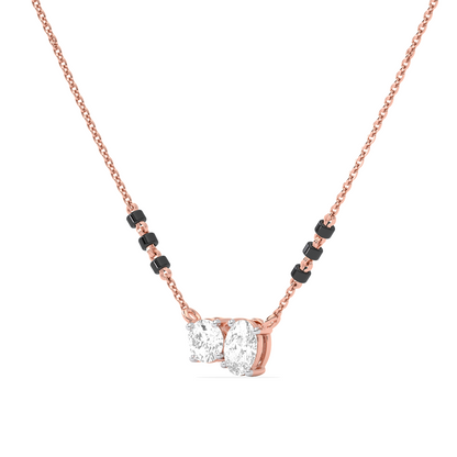 Oval & Round Diamond Mangalsutra Necklace