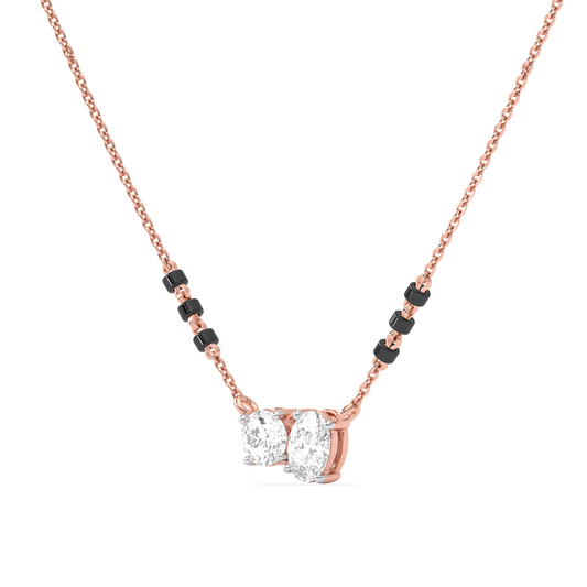 Oval & Round Diamond Mangalsutra Necklace