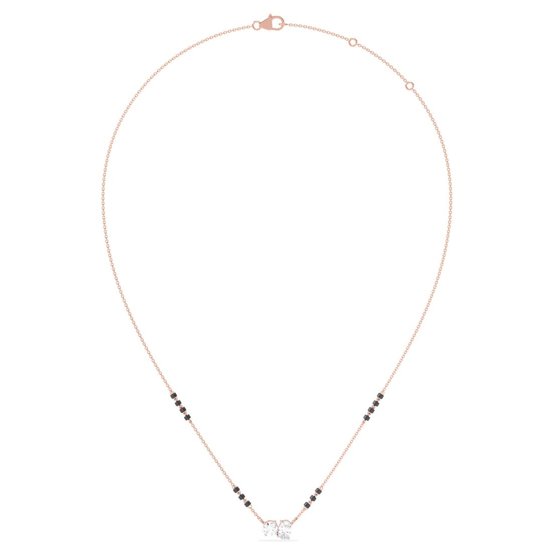 Oval & Round Diamond Mangalsutra Necklace