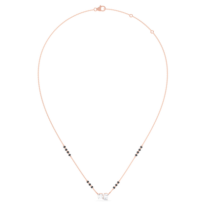 Oval & Round Diamond Mangalsutra Necklace