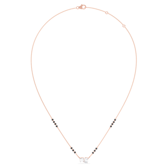 Oval & Round Diamond Mangalsutra Necklace