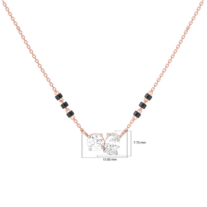 Oval & Round Diamond Mangalsutra Necklace