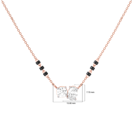 Oval & Round Diamond Mangalsutra Necklace
