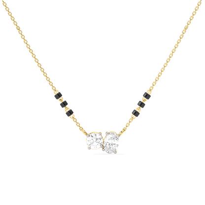 Oval & Round Diamond Mangalsutra Necklace