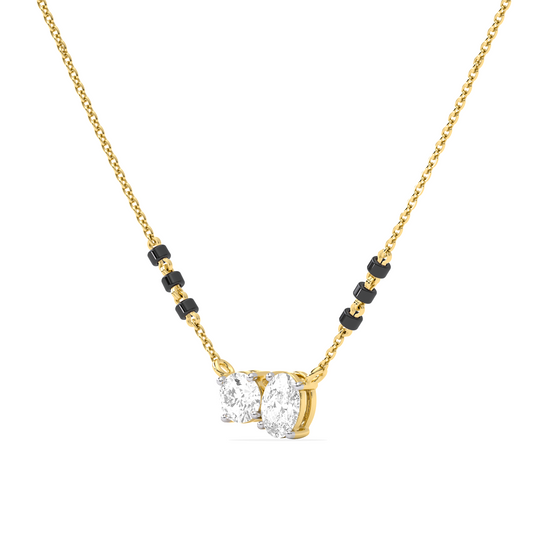 Oval & Round Diamond Mangalsutra Necklace