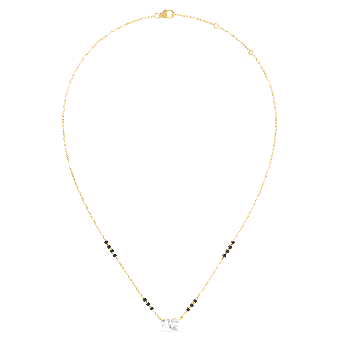 Oval & Round Diamond Mangalsutra Necklace