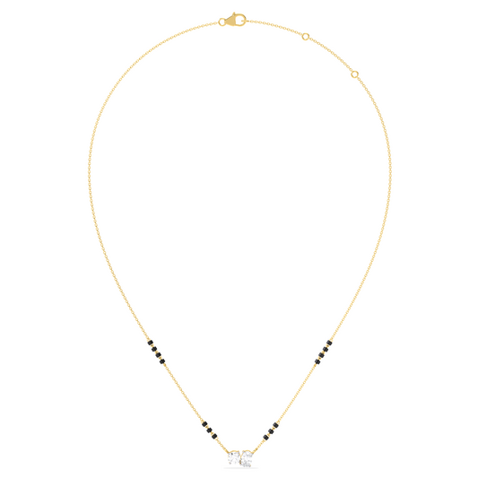 Oval & Round Diamond Mangalsutra Necklace