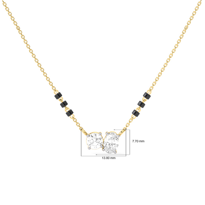 Oval & Round Diamond Mangalsutra Necklace