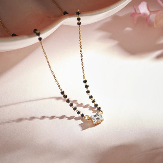 Emerald-Cut Diamond Solitaire Mangalsutra