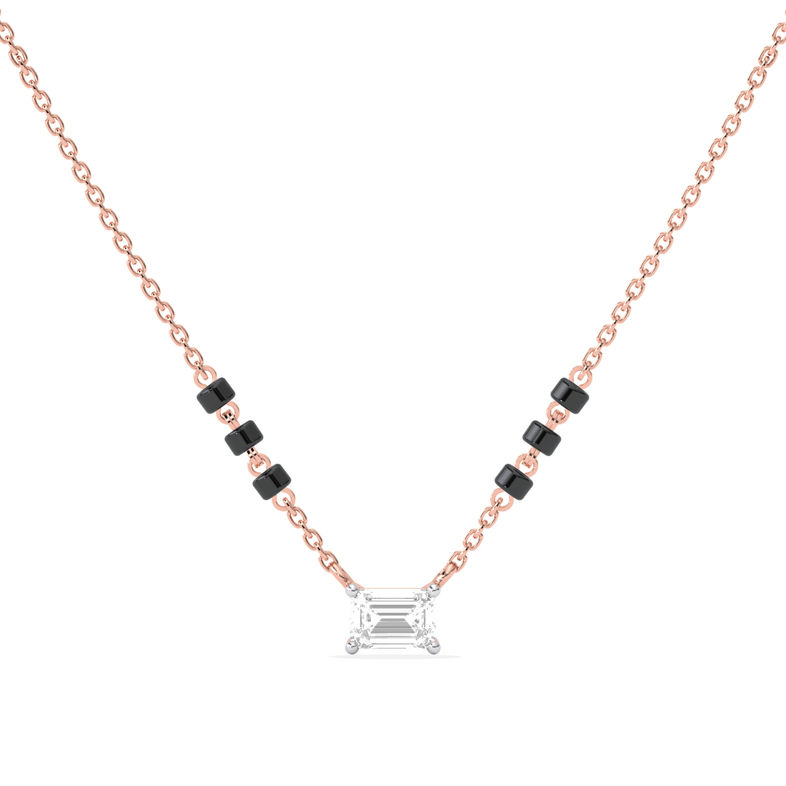 Emerald-Cut Diamond Solitaire Mangalsutra