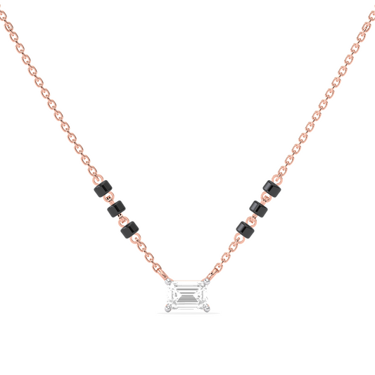 Emerald-Cut Diamond Solitaire Mangalsutra