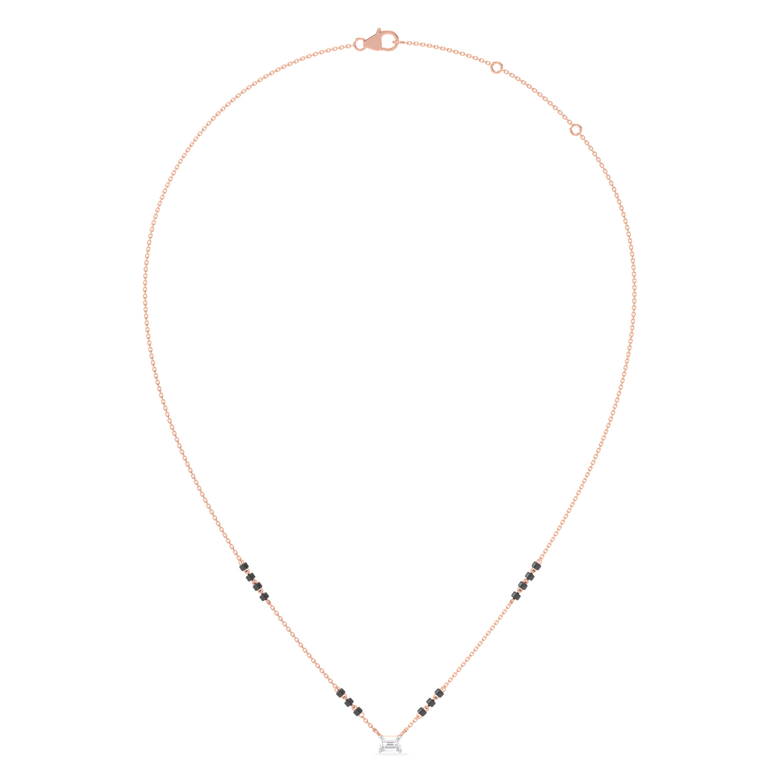 Emerald-Cut Diamond Solitaire Mangalsutra
