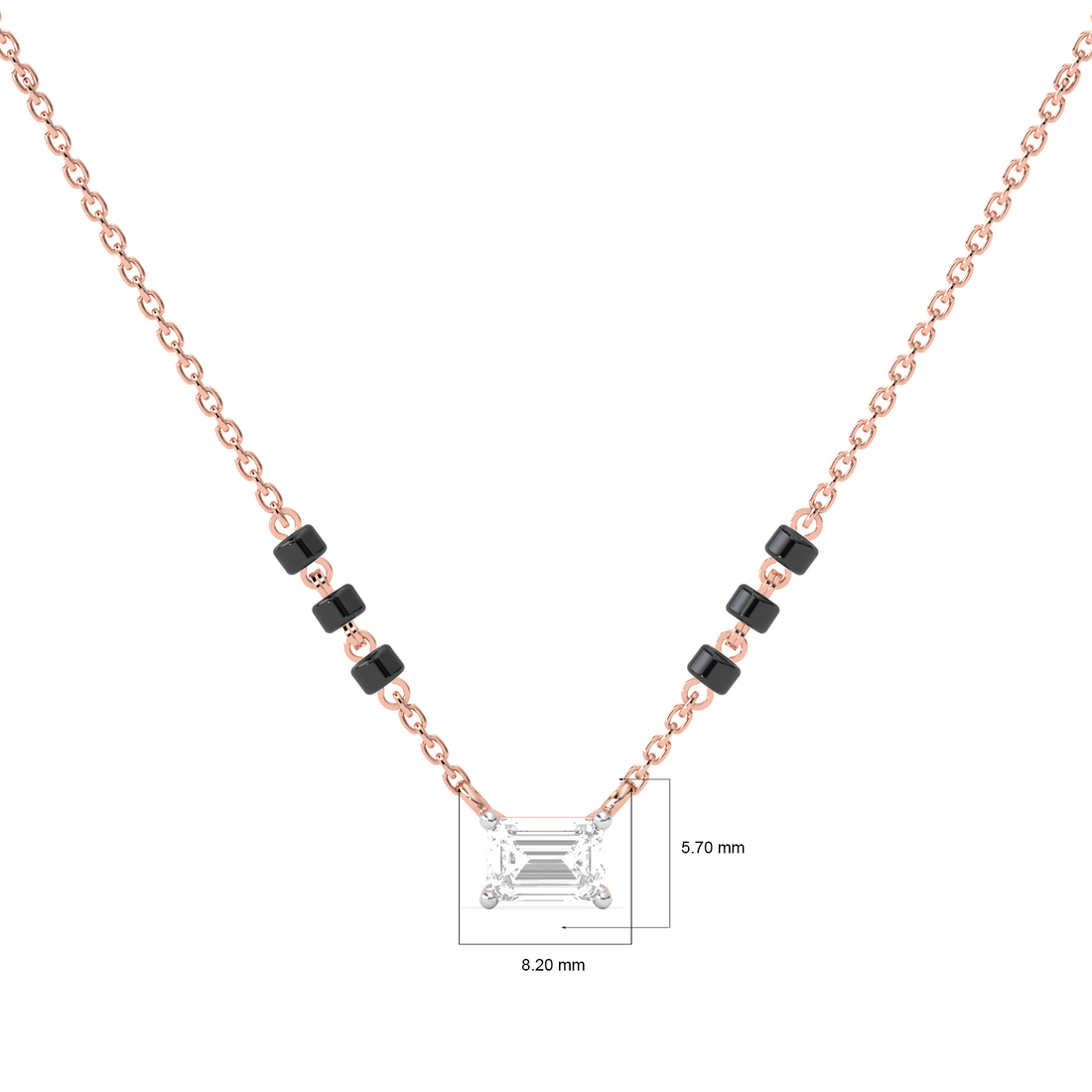 Emerald-Cut Diamond Solitaire Mangalsutra