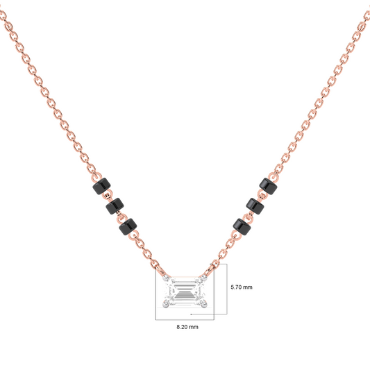 Emerald-Cut Diamond Solitaire Mangalsutra