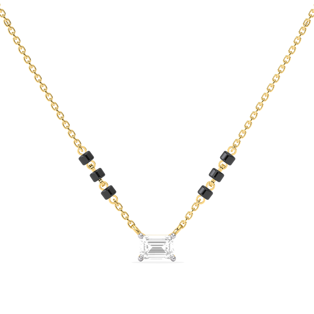 Emerald-Cut Diamond Solitaire Mangalsutra