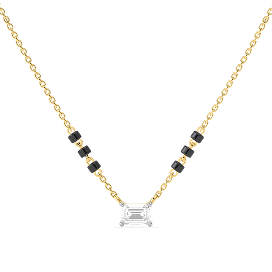 Emerald-Cut Diamond Solitaire Mangalsutra