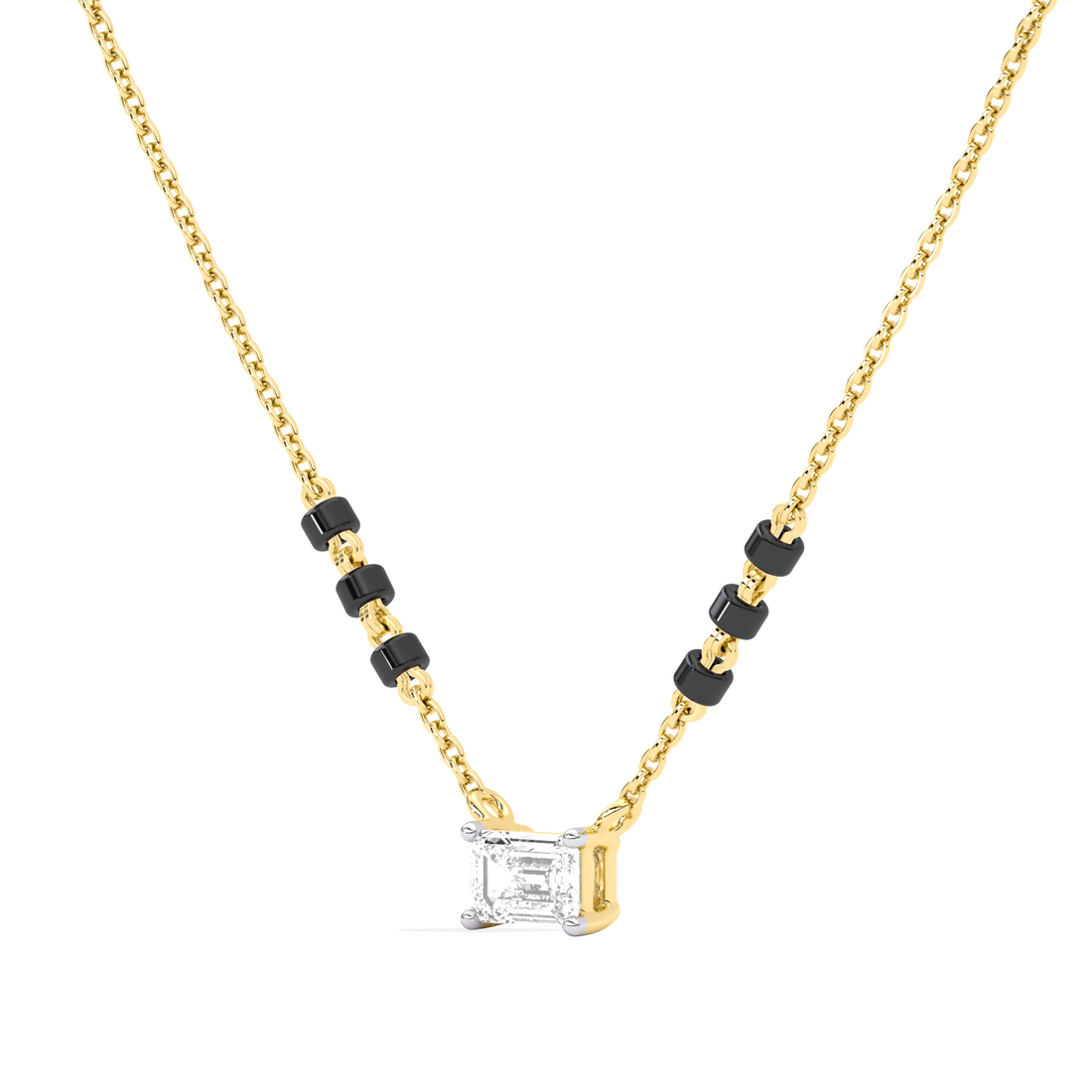 Emerald-Cut Diamond Solitaire Mangalsutra