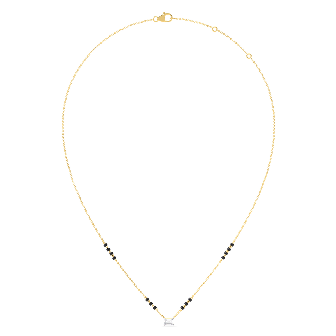 Emerald-Cut Diamond Solitaire Mangalsutra