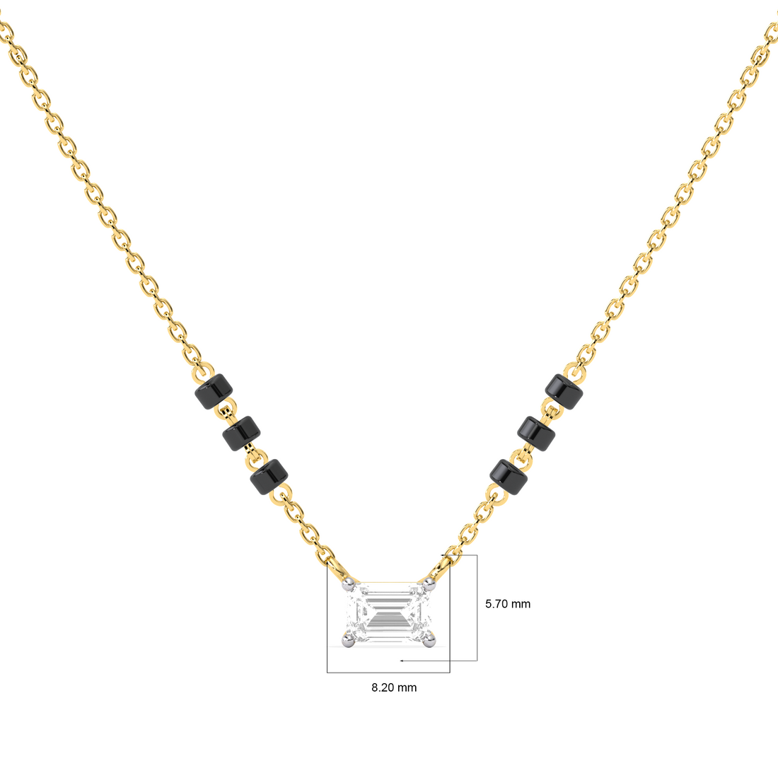 Emerald-Cut Diamond Solitaire Mangalsutra