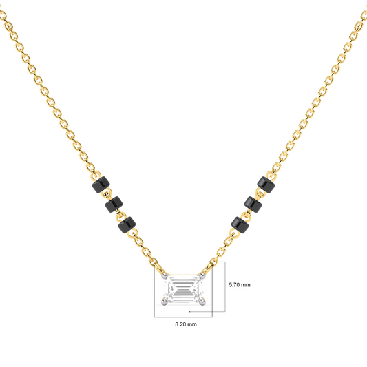 Emerald-Cut Diamond Solitaire Mangalsutra