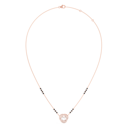 Swirl Halo Diamond Mangalsutra Necklace