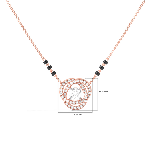 Swirl Halo Diamond Mangalsutra Necklace