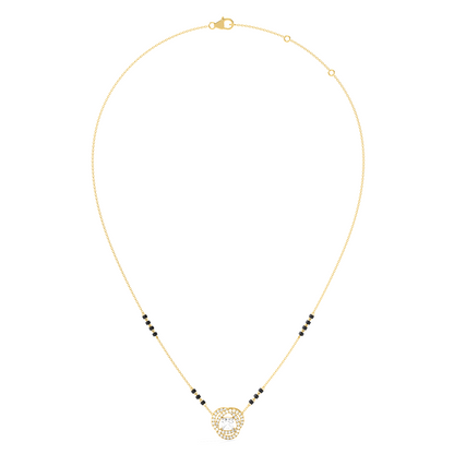 Swirl Halo Diamond Mangalsutra Necklace
