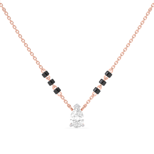 Pear-Cut Diamond Solitaire Mangalsutra