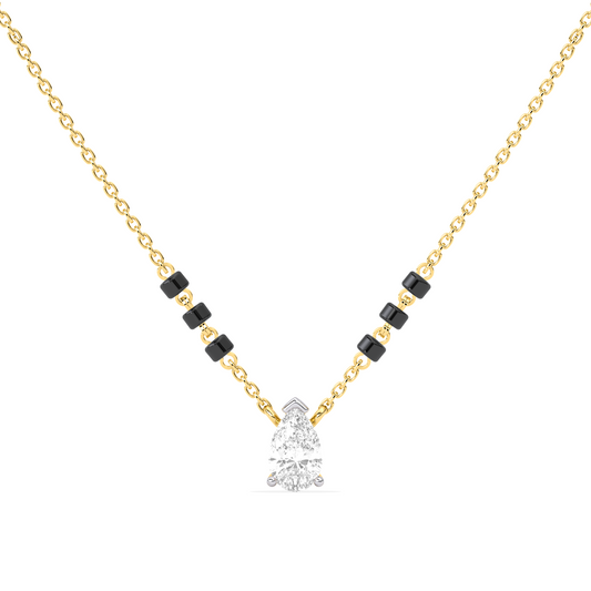 Pear-Cut Diamond Solitaire Mangalsutra