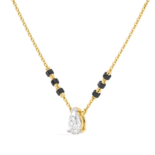 Pear-Cut Diamond Solitaire Mangalsutra