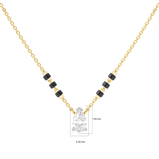 Pear-Cut Diamond Solitaire Mangalsutra