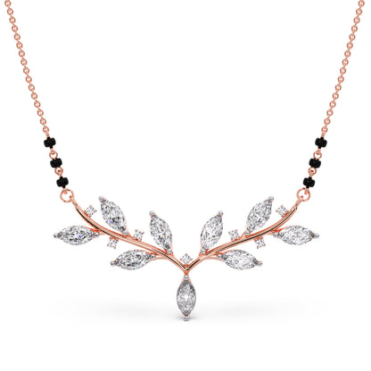 Marquise-Cut Diamond Leaf Mangalsutra