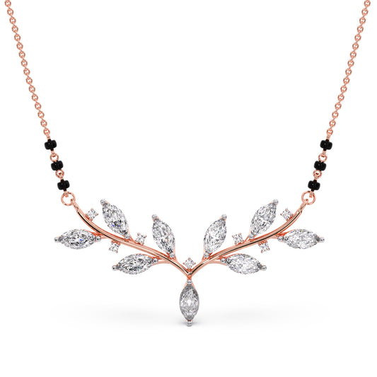 Marquise-Cut Diamond Leaf Mangalsutra