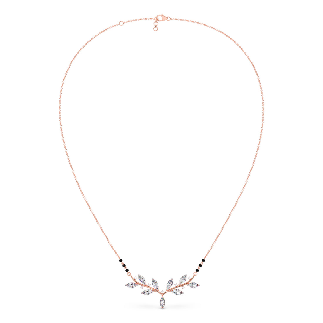 Marquise-Cut Diamond Leaf Mangalsutra