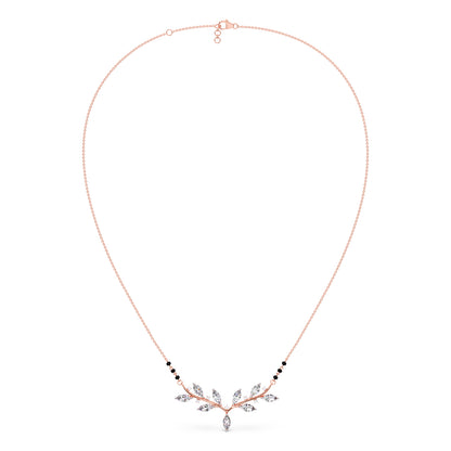 Marquise-Cut Diamond Leaf Mangalsutra