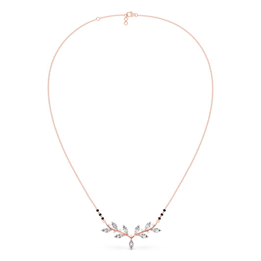 Marquise-Cut Diamond Leaf Mangalsutra