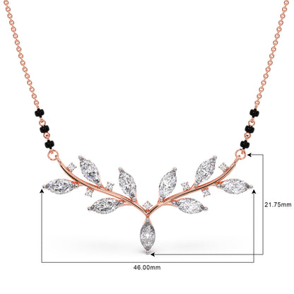 Marquise-Cut Diamond Leaf Mangalsutra