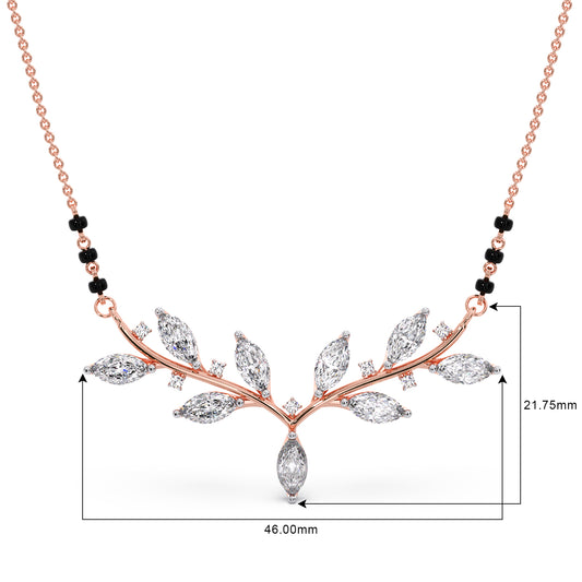 Marquise-Cut Diamond Leaf Mangalsutra