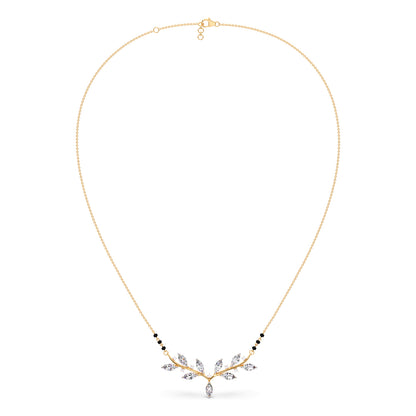 Marquise-Cut Diamond Leaf Mangalsutra