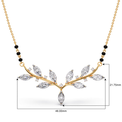 Marquise-Cut Diamond Leaf Mangalsutra