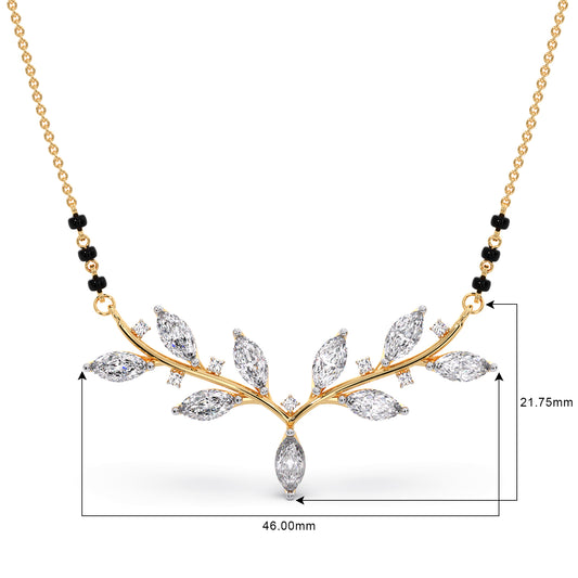 Marquise-Cut Diamond Leaf Mangalsutra