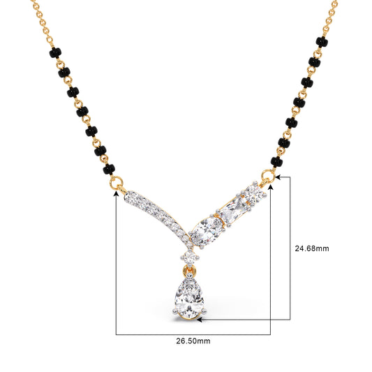 Pear Drop Multi-Cut Diamond Mangalsutra