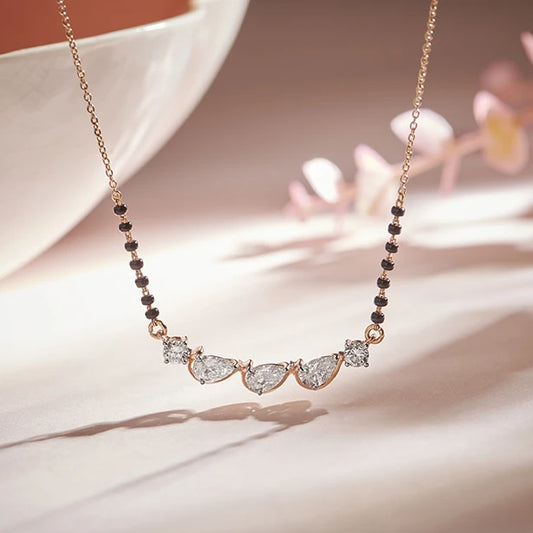 Triple Pear Diamond Mangalsutra