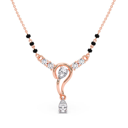 Delicate Pear and Round Diamond Mangalsutra