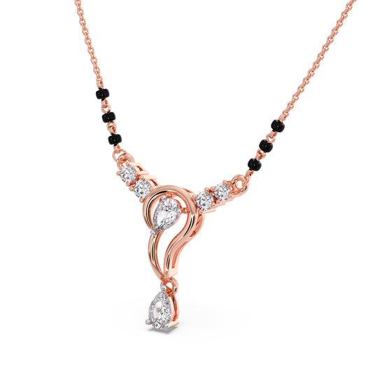 Delicate Pear and Round Diamond Mangalsutra