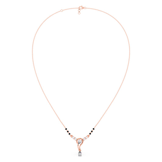 Delicate Pear and Round Diamond Mangalsutra