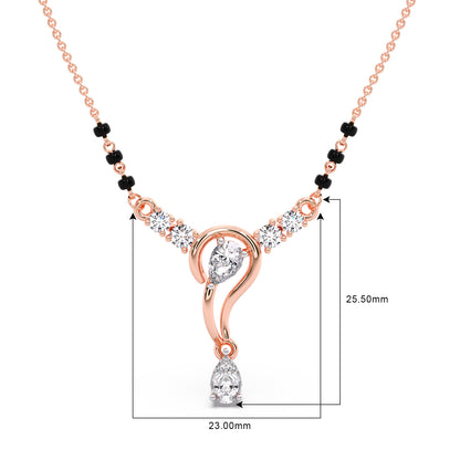 Delicate Pear and Round Diamond Mangalsutra