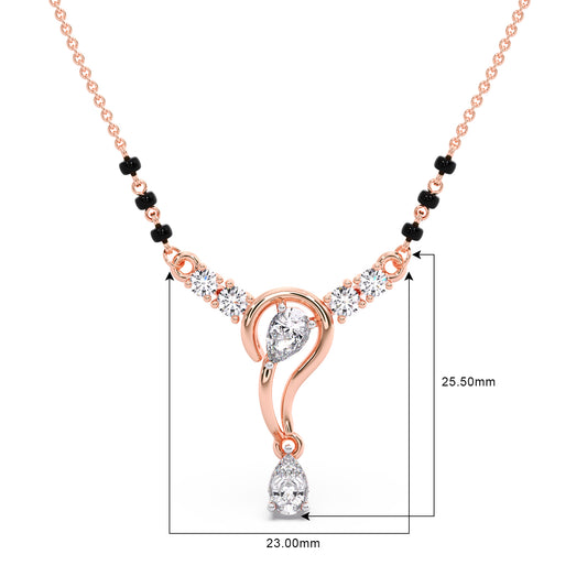 Delicate Pear and Round Diamond Mangalsutra