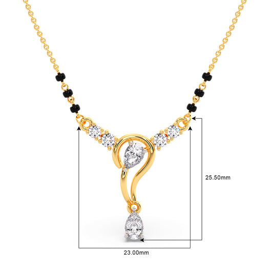 Delicate Pear and Round Diamond Mangalsutra